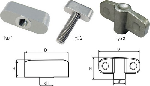 Şuruburi fluture din oţel inox