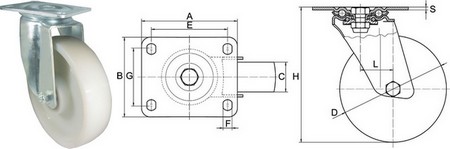 Rotile industriale pentru încărcare ridicată - placă rotativă, disc din nylon