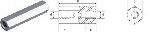 Distanţier hexagonal cu filet interior