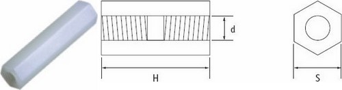 Distanţier hexagonal cu filet interior/interior