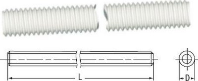 Tija filetată 1000mm